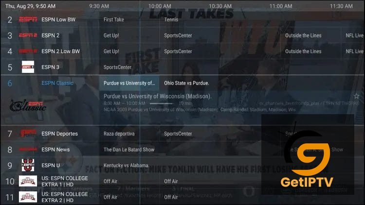 TiviMate IPTV player interface on Android TV